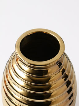 Ваза Дайзи, полосы, 20?11?7 см, керамика, золото