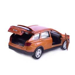 Машина металл Lada Vesta SW Cross, 12 см, (двер, багаж, золотой.)инерц, в коробке