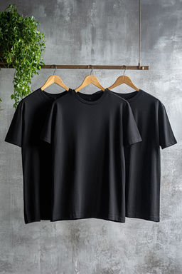 TRENDYOL MAN Siyah-Antrasit-Ekru Oversize/Genis Kesim 3lu Paket %100 Pamuklu T-Shirt TMNSS24TS00026 - Trendyolmilla фото 10