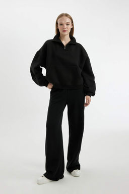 Coool Wide Leg Genis Bol Paca Esofman Alt? Beli Lastikli Bagc?kl? Cepli Basic Duz - Defacto фото 4