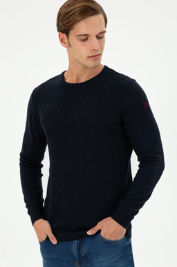 Erkek Slim Fit Bisiklet Yaka Lacivert Kazak - U.s. polo assn фото 3