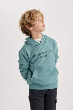 Толстовка с капюшоном и принтом для мальчиков - Defacto фото 7