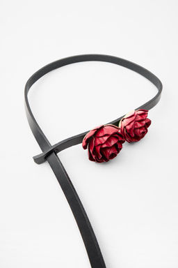FINE LEATHER BELT WITH ROSES - Zara фото 6