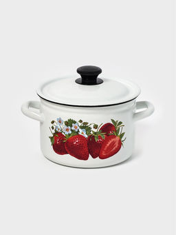 Кастрюля эмалированная, 3 л, d=19,2 см, цилиндрическая, белая