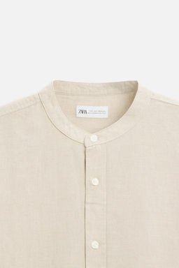 CAMISA RELAXED FIT LINO - ALGOD?N / Beige claro - Zara фото 9