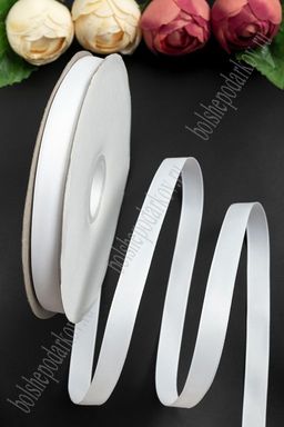 Лента репсовая 1,5 см*100 ярд "1 сорт" (SF-6024) белый №01