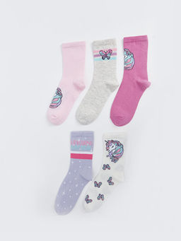 Desenli K?z ?ocuk Soket ?orap 5li