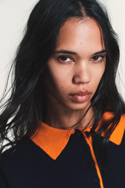 CONTRAST COLLAR KNIT POLO SHIRT - Zara фото 4