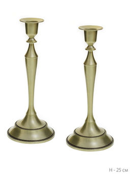 Подсвечник 2 штуки набор бронза 25 см / 6301S /уп 30/