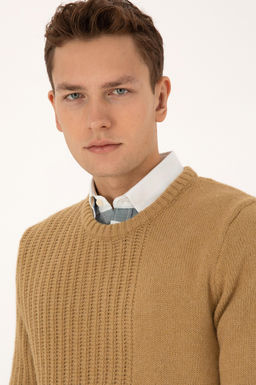 Erkek Comfort Fit Bisiklet Yaka Hardal Kazak - U.s. polo assn фото 2