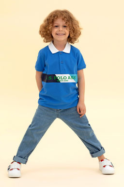 Erkek _ocuk Saks Polo Yaka Ti__rt