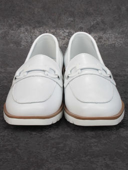 03-B5-2 WHITE Лоферы женские (натуральная кожа)