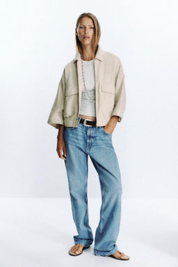 LINEN BLEND SAFARI JACKET