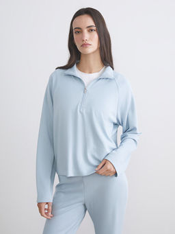 Dik Yaka Oversize Kad?n Sweatshirt