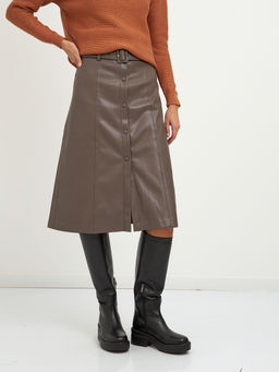 юбка из эко-кожи на пуговицах - Glenfield фото 5