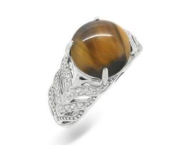 Кольцо из серебра тигровый глаз, МЦВ533