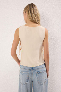 Bej Kolsuz Yandan Baglamal? Dokuma Bluz TWOSS25BZ00555 - Trendyolmilla фото 4