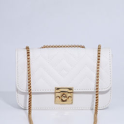 Сумка-мессенджер на клапане, цвет белый