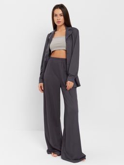 Костюм женский: рубашка, брюки, топ, KAFTAN Base, размер 50, графитовый