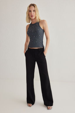 TRENDYOLMILLA Ekru Fitted/Vucuda Oturan Inci Tasl? Orme Atlet TWOSS25AL00003  фото 2