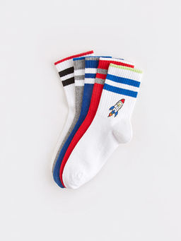 Desenli Erkek ?ocuk Soket ?orap 5li - Waikiki фото 2