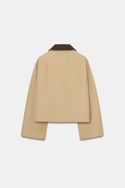TRENCH CORTA CUELLO COMBINADO / Tostado - Zara фото 8