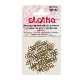 Zlatka Филигранные элементы FDP-004 цветы в круге 4 шт СК/Распродажа под золото  фото 3