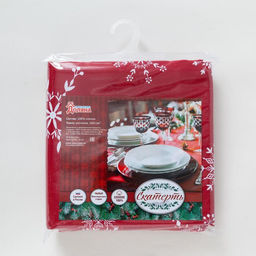 Скатерть новогодняя «Доляна» Белые снежинки 220×149± 3 см, 100% хлопок, 164 г/м²