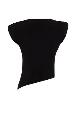 Trendyolmilla Siyah Asimetrik Vatkal? Orme Bluz TPRSS24BZ00037 фото 8