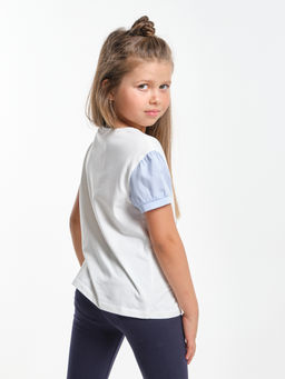 Футболка с принтом UD 4795 белый/голубой - Mini maxi фото 2