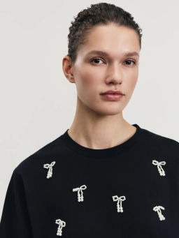 Футболка с бантиками из бусин / Zarina фото 7