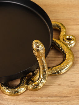 Поднос с бортиками «Золотая змейка», 33×24×10 см, алюминий, сталь