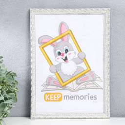 Фоторамка пластик "Камышок" 21х30 см, белый кракелюр (пластик)