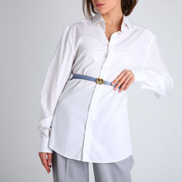 Ремень женский, ширина 1.4 см, пряжка металл, цвет серо-голубой - Simaland фото 2