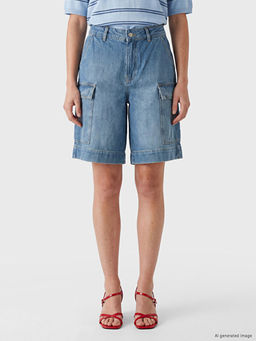Loose Fit Kad?n Jean Kargo ?ort
