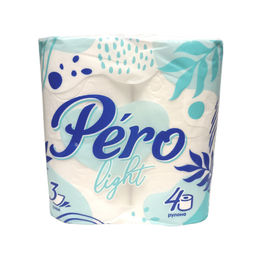 Цена за 2 шт. Туалетная бумага Pero Light 3сл 4рул, 12 в тр. уп., белый цвет (0148)