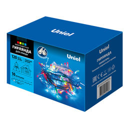 ULD-S1000-120/SWK MULTI IP67 Гирлянда светодиодная со статическим свечением, 10м. Соединяемая.120 светодиодов. Разноцветный свет. Провод белый. ТМ Uniel