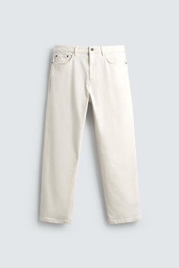 PANTAL?N STRAIGHT FIT TIRO BAJO / Blanco roto - Zara фото 7