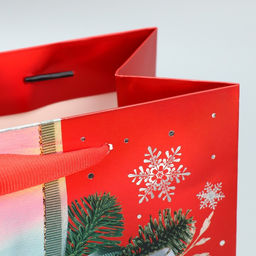 Пакет ламинированный вертикальный Новогодний бант, MS 18 23 10 см - Дарите счастье фото 6