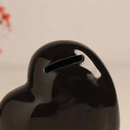 Копилка для денег Сердце. Ты моё золотце!, керамика, чёрная с золотом, 10.5?5?9.5 см