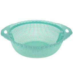 Дуршлаг пластмассовый Лист д23,5см h8см, с ручками, волнистый край, цвета в ассортименте: розовый, бирюзовый (Китай) - Домашняя мода фото 5