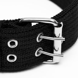 Ошейник четырехслойный, 64 х 4 см, ОШ 50-58 см, полиэстер, чёрный - Пижон фото 3