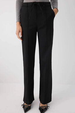 Siyah Bagc?kl? K?sl?k Tuseli Rahat Kumas Wide Leg/Genis Paca Pantolon TWOAW26PL00012 - Trendyolmilla фото 18