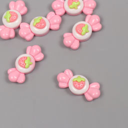 Декор для творчества пластик «Клубничная конфетка», набор 6 шт., 1.5×3×1 см