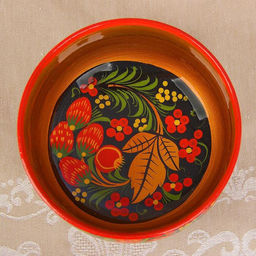 Чашка деревянная хохлома «Ягодка», 15×7 см