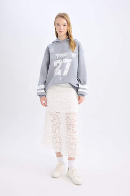 Толстовка с капюшоном и принтом Cool Oversize, широкий крой - Defacto фото 2