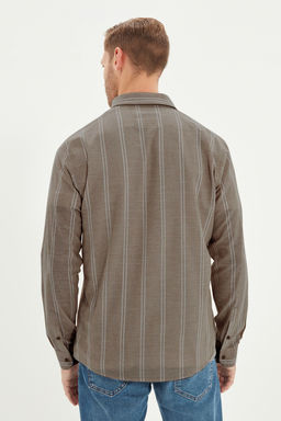 TRENDYOL MAN Beyaz Slim Fit Dugmeli Yaka Ince Cizgili Gomlek TMNSS20GO0092 - Trendyolmilla фото 44