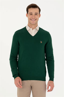U. S. Polo Assn Мужской зеленый базовый свитер