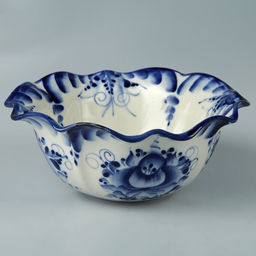 Салатник фарфоровый «Тюльпан», 19×19×7.5 см, гжель