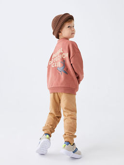 Dik Yaka Uzun Kollu Bask?l? Erkek Bebek Sweatshirt ve E?ofman Alt 2li Tak?m - Waikiki фото 2